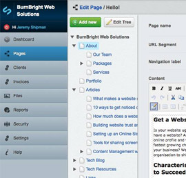 Screenshot of SilverStripe CMS